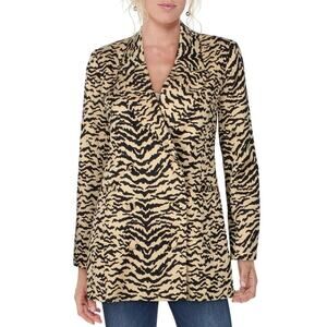 Good American Tiger Animal Print Double Breasted Blazer Size S